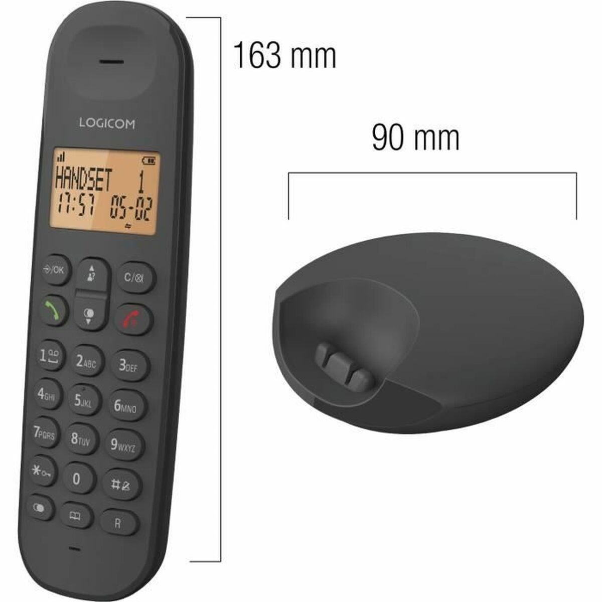 Trådlös Telefon Logicom ILOA 150 SOLO Grå